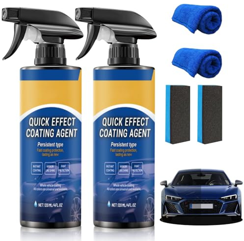 2PCS Car Coating Spray, Quick Effect Coating Agent, Coat Car Wax,Car Scratch Wax Coating Spray, Oil Film Emulsion Glass Cleaner