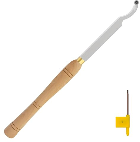 CDBP Swan Neck Hollower 39mm Radius Woodturning Tool Carbide Tipped Lathe Chisel with Ci3 12mm Round Carbide Insert for Woodworking, 20