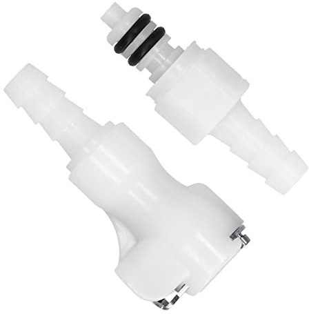 1/4in Quick Connector for Beer Systems - Food Grade Plastic Connector with Shut Off Tube Fitting, 120PSI Vacuum Resistant