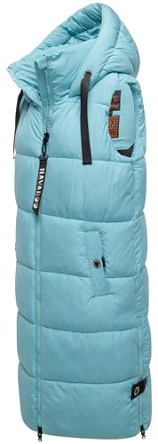 Navahoo Ärmlös lång utomhusväst varm vinterjacka snufflor XS-3XL, Himmelsblå, M