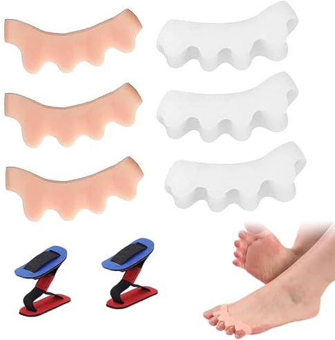 6 Stück Zehenspreizer, Zehenstrecker Silikon, Zehenspreizer Aus Weichem Gel Material, überlappende Zehen, zur Linderung von Schmerzen, geeignet für Herren und Damen