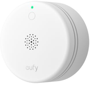 eufy rökdetektor E10, precisa brandlarm, ultrakompakt 70 mm design, utökat 5 års batteri, stor trådlös räckvidd, kräver EU-version av HomeBase 2, 3, Mini eller Pro