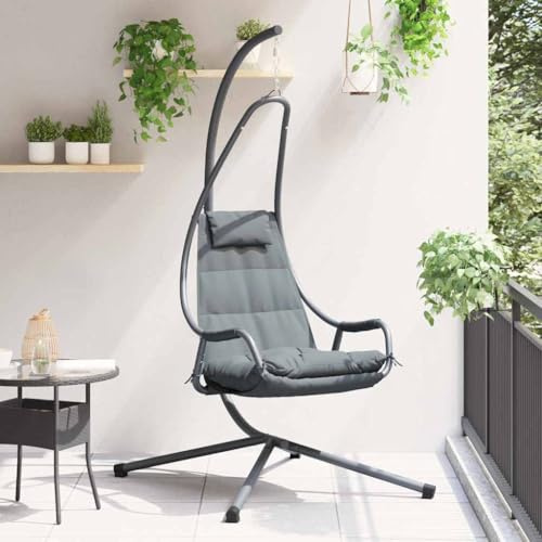 Genérico Silla Huevo Colgante Manual Antracita 94 x 107 x 196.5 cm Acero,Casa y jardín,Jardín,Artículos de Exterior,Balancines de jardín,Antracita,21.6 KG,42003852