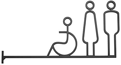 MRKU Cartello per Bagno, Simbolo per Toilette Maschile e Femminile, segnaletica in Alluminio e Metallo, barriera