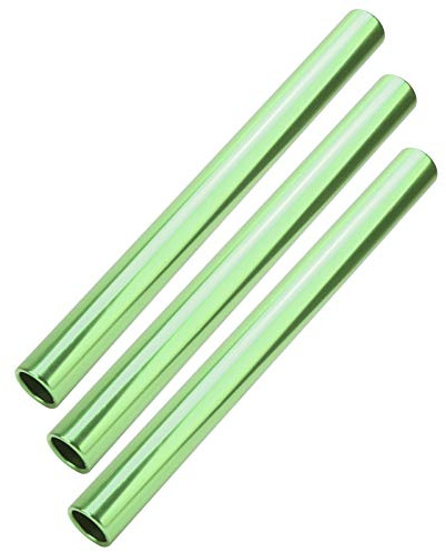 Depisuta Bastones de Relevo Galvanizados Ligeros de Aleación de Aluminio para Competiciones de Sprint de Atletismo, 3 Piezas para Todos los Grupos de Edad (Green)