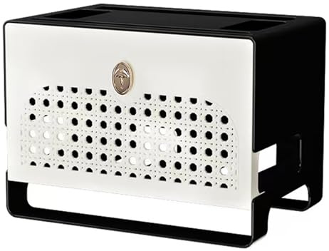 Armario for router WiFi, caja organizadora de cables, organizador tipo enredadera, cable for regleta de enchufes de ordenador, for ocultar módem.(Black)