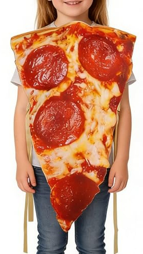 Generico Costume Pizza A Fetta | Abito Cosplay Cibo Realistico Divertente - Travestimento Pizza Halloween,per Bambini Adulti Coppia Carnevale Compleanno Festa Natale Giochi di Ruolo