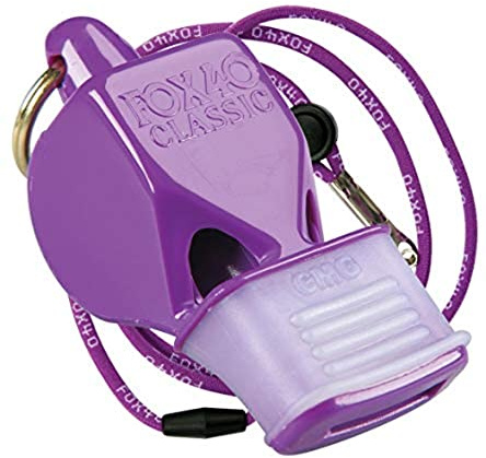 Fox 40 Classic CMG Fischietto di Sicurezza Senza Palline, 115 Db, Viola, Cordino