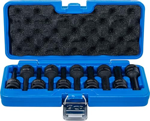 BGS 5483 | Jeu de douilles à embouts à choc | 12,5 mm (1/2) | Profil cannelé (pour Ribe) M5 - M14 | 9 pièces