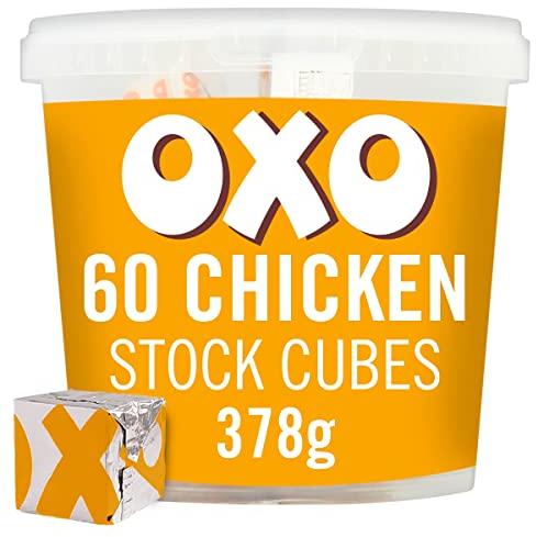 OXO 60 Chicken Stock Cubes – Savoury & Tasty, Family Size Cooking Pack, 378 g (Pack of 1)