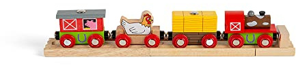 Bigjigs Rail Farmyard Train - Other Major Wooden Rail Brands are Compatible
