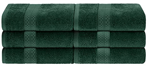 Superior Rayon from Bamboo Cotton Blend Hand Towel Set, Ideal for Bathroom, Guest Bath, Gym, Spa, Bathroom, Kitchen Decor, Home Essentials, Includes; 6 Hand Towels, 16” x 30, Hunter Green