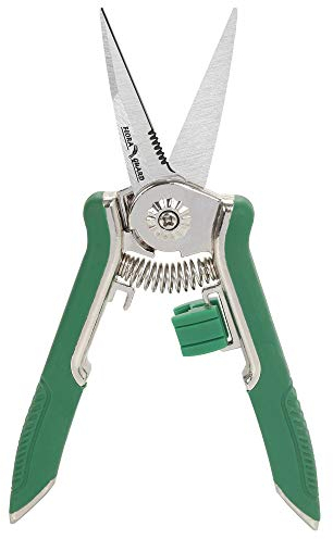 FLORA GUARD Gartenschere 16,5cm Pflanzenschere mit Soft-Touch-Griff,Rosenschere,Ernteschere,Bonsai Schere für Bonsai Pflanzen Blumen Ernte Obst Gemüse (Grün)