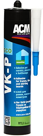 UNIFIX ECO - ACM Colla per Pannelli Fonoassorbenti, Colla per Pannelli Polistirolo, Rosoni, Battiscopa, Sughero e Piastrelle – Collante Acrilico con Forte Presa per Uso Interno (310 ml)