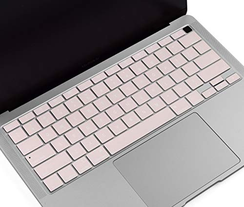 Silikon Tastaturabdeckung Kompatibel mit MacBook Air 13 Zoll 2022 2021 2020 Release A2337 M1 A2179 Retina Display mit Touch ID Hintergrundbeleuchtung Magic Keyboard Schutzhaut, Rose Pink
