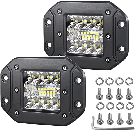 AUXTINGS 2 delar 3 tum 42 W spot LED-pods ljusstång 4 000 Lm vattentät led arbetslampa off-road-lampor körlampa kompatibel med lastbil suv atv traktor båt