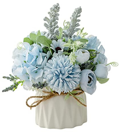 Stronrive Flores Artificiales con Maceta con Ceramica Jarrón Flores Artificiales Decoracion Flores De Falsas En Maceta para Decoración del Hogar Fiesta Boda Oficina Mesa Decoración De Escritorio