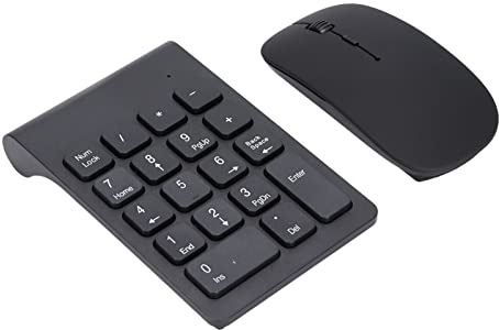 VBESTLIFE Pavé Numérique sans Fil avec Souris, 2,4 GHz sans Fil 18 Touches Pavé Numérique 1200 DPI Souris Ultra-Mince Combo Plug and Play Pavé Numérique pour Bureau à Domicile