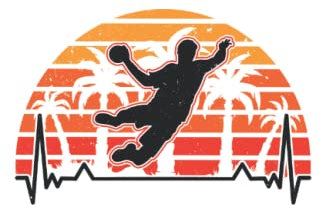 Handball Notebook: Handball Player Heartbeat Retro Team / 6x9 Inches / 120 graph sites Sites