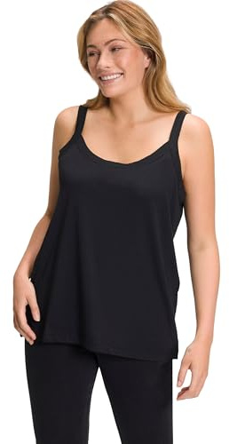 Ulla Popken Damen große Größen Übergrößen Plus Size Spaghettitop, Rundhals, Modalmix, ärmellos schwarz 50+ 728664100-50+