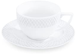 Wilmax | Tassen mit Untertassen | 6er-Set | 90 ml | Kaffeetassen aus Porzellan | Weiß | Geschirrset für 6 Personen | Tassenset für Kaffee, Tee, Desserts | Kaffeeservice & Teeservice
