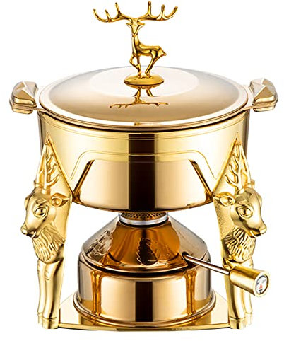 KELUNIS Acciaio Inossidabile Chafing Dish Buffet Set, Round Buffet Catering Parties Che servono Vassoio di Riscaldamento con Coperchio & titolari di Carburante/Golden
