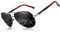 KINGSEVEN Männer Vintage Aluminium polarisierte Sonnenbrille klassische Marke Sonnenbrille Beschichtung Linse treibende Brille für Männer/Frauen (Silber Schwarz)