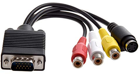 XIDIT VGA Adapter to TV S-Video RCA Out Cable for PC Video