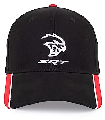 Dodge SRT Hellcat Cap - Custom - Strukturiert 6 Panel - Schwarz/Rot/Weiß, Schwarz, Einheitsgre