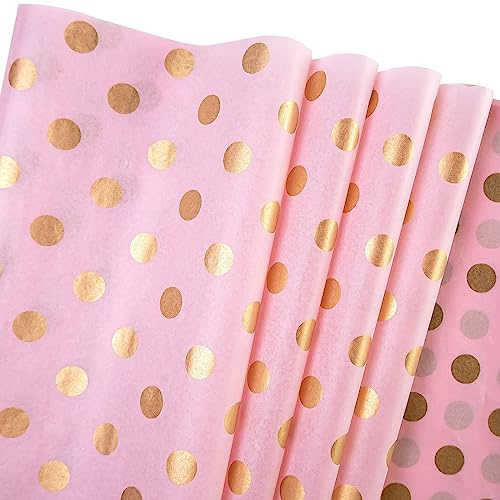 60 Blatt Seidenpapier zum Einwickeln von Geschenken, 20 x14 Geschenkpapierblätter für Geschenktüten Verpackung Blumenfüller Handwerk Geburtstag (Rosa, 50X35cm)