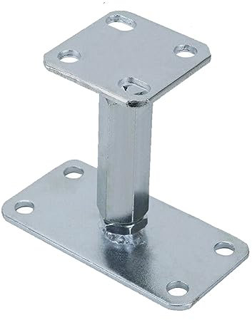 Einstellbare Erhöhte Post Base Post Halter 100-200mm Höhe Einstellbare Post Support Feet M20 Bolzen Pergola Dach Support Base Heavy Duty 7mm Dicken Stahl Verzinkt Halterung für Gebäude Roofing Zaun