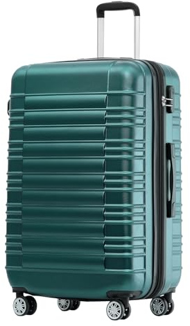 BEIBYE Zwillingsrollen Reisekoffer Koffer Trolleys Hartschale M-L-XL-Set (Dunkelgrün, L)