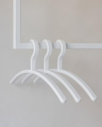 Perchas de metal Metallbude FAY - Juego de 3 en blanco - Perchas de plástico - Diseño moderno y que ahorra espacio - Material ligero - 46 cm