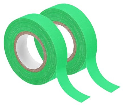 sourcing map 2 Rollos de Cinta Adhesiva de Tela de Gaffers Neon, 0.6 pulgadas x 32.8 pies Cinta que Brilla en la Oscuridad Cinta Adhesiva Fluorescente Luz Negra, Verde