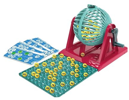 kowaku Juego de Bingo Juego de Bingo Juegos para Padres e Hijos Máquina de Bingo Tradicional Juguete Bolas de Bingo con Jaula para Bar Fiesta Viajes Adultos