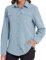 Tuopuda Blusa Donna Anti UV UPF50+ Maglia Top Protezione Solare T-Shirt Abbigliamento Asciugatura Rapida Copricostume Mare Scollo a V Shirt per Trekking Vacanza, Blu, XL
