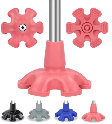 supregear Gummi Stockspitze - Selbststehende 6 Ping Unterstützung Gummipuffer für Walking Stick & Cane - Heavy Duty Fußpolster für Offset Quad Stativ Ersatz Zubehör, 19 mm, Rosa