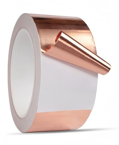 EzSyooAM 50mm x 10 M Copper Tape Snail Protection Slug & Snail Control Wide Copper Tape Slug Repellent Snail Tape Slug Tape Copper Foil Tape PestTape