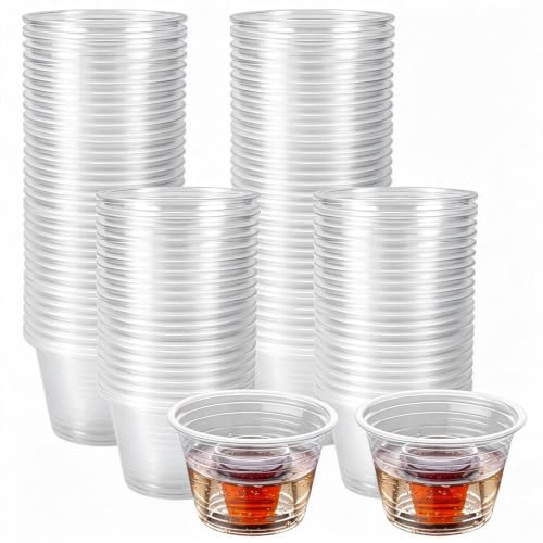 KITERI Jager Bomb Shot Glasses, 100 Pack Plastic Bomb Shot Cups | Reusable Plastic Cups, Clear Bomb Shot Cups ,25ml Shot with 160ml Chaser Bomb Shot Glasses, for Layered Shots