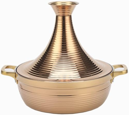 UHGFIMP Pentola Tajine Marocchina Pentole Tajine con Coperchio Chiuso a Forma di Cono Stufato Casseruola Pentola Lenta per Piano Cottura a Induzione Fornello a Gas,26cm,A