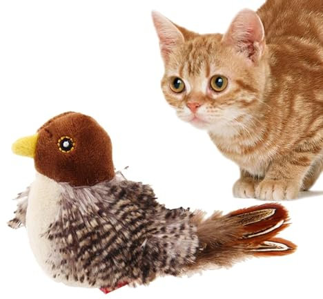 Glenmi Qualitätssicherung bei Vogelspielzeug for Katzen: Sorgfältig ausgewählte Materialien erzeugen lebensechtes Zwitschern bei plüschigen, langlebigen Vögeln