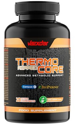 Termogenico Natural con L-Carnitina, Té Verde, Sinefrina y Garcinia Cambogia - 10 Ingredientes Activos - Rendimiento y Energía - Apto para Hombres y Mujeres - 120 Cápsulas Vegetales - Vaexdar