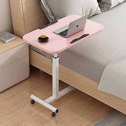 IKVODEOS Verstellbarer medizinischer Betttisch mit Rollen – zusammenklappbarer Nachttisch auf Rollen für Krankenhaus, Zuhause und Büro – mobiler Laptop-Schreibtisch und Sofa-Beistelltisch, höhenvers