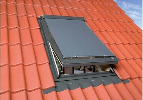 BAUBAY Hitzeschutz-Markise für Dachfenster 114/140 FAKRO | ARON | ERW | OPTILIGHT +Stab | bis zu 74% effektiver Hitzereduktion | einfache Montage | Lichtfilterung | 100% Polyester | UV-Schutz