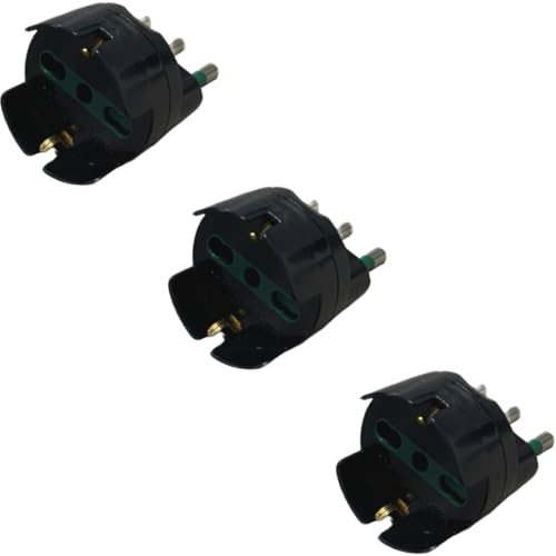 gloca Set 3 Adattatori Presa Schuko 10/16A Con Spina 16A Colore Nero Standard