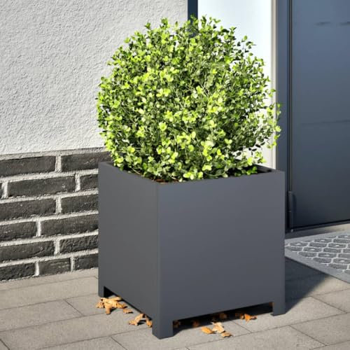 Gecheer Blumenkübel, Pflanzkasten Hochbeet Pflanzgefäß Stahl 40x40x40 für Terrasse Garten Balkon