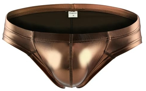 Gyios herrunderkläder herr kalsonger metalliska utbuktningspåse låg midja kalsonger, Kaffefärg, XL