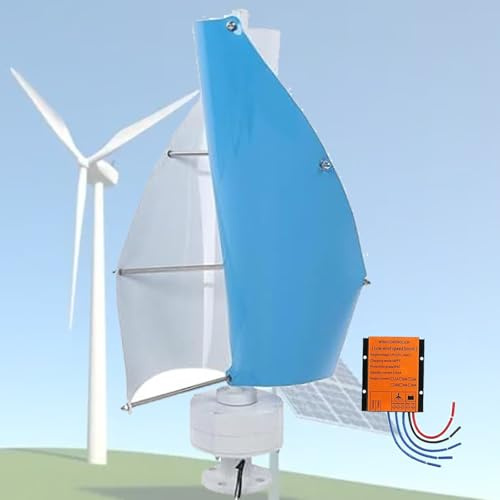 Aerogenerador Vertical Turbina Eólica Energía Libre Levitacion Magnetica Generador Viento Instalacion Eolica Domestica 16000w Molino Viento Vertical Bajas Revoluciones con Controlador,(Blue,48V)