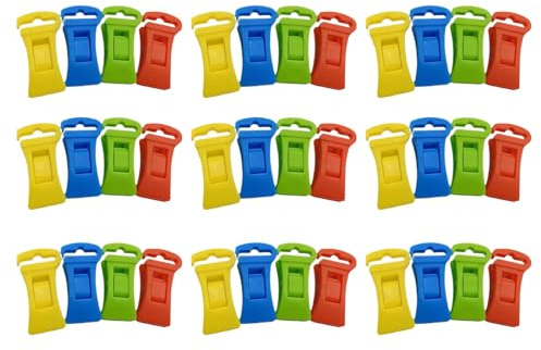 Lot de 36 pinces à chaussettes pour machine à laver, pinces à chaussettes pour machine à laver et sèche-linge, fabriquées en plastique, conviennent pour le séchage des chaussettes (rouge, jaune, bleu