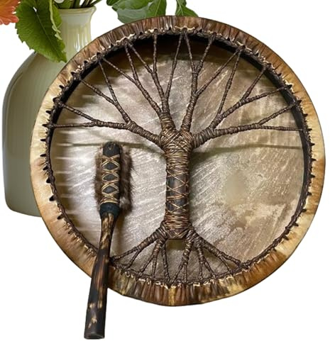 Schamanische Trommel, professionelle Handtrommel, Heimdekoration, Ornament, Anfänger-Percussion-Musikinstrument für Teenager, Kinder